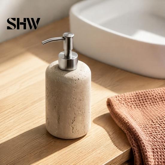 Easy to Refill Soap Dispenser Resin Refillable Dispenser, Liquid Hand Shampoo Container, Empty Pump Lotion Bottle for Bathroom Kitchen Countertop Leak