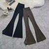 High-Waist Slim Flared Pants for Women - Spring/Summer Floor-Length Suit Pants