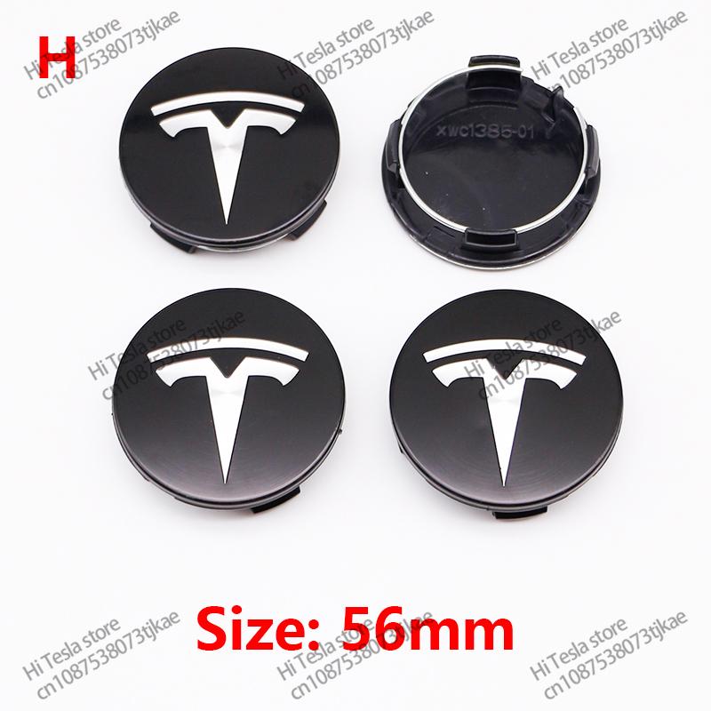 ahsgp6 56mm 4 Piece Wheel Tire Center Cap Logo for Tesla Original Hub Caps Model3 Model Y Model S X High Quality Auto Accessories