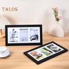 Wooden Photo Frame with 3 Openings Mat Home Office Wall Mount Horizontal Vertical Standing Desktop Decorative Collage Picture Display Frame