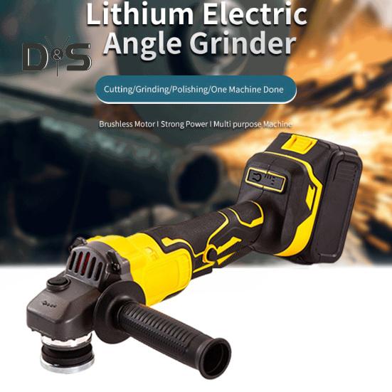 Беспроводная угловая шлифовальная машина с бесщеточным двигателем 9000 об/мин. Высокоскоростная бесшумная ручная угловая шлифовальная машина с питанием от аккумулятора