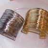 Vintage Hyperbolic Layered Wide Wire Bracelet Cuff Bangle for Women New Elegant Exaggerated Wrist Wrap Bangle Hand Jewelry Gift