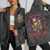 Loves Us Beautiful Flowers Prints Zipper Hoody Woman Crewneck Sportswear Vintage Oversize Hoodie Fleece Casual Soft Clothes