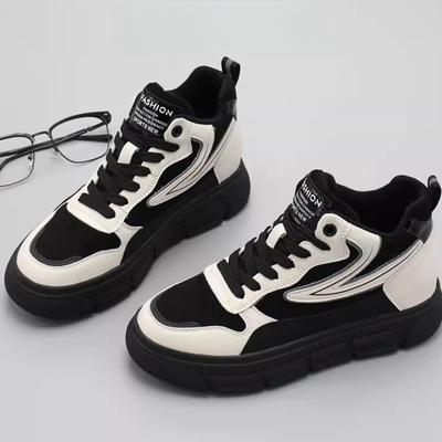 Студенческие высокие туфли, кроссовки, женская повседневная обувь, весенние новые бархатные универсальные туфли на платформе белого цвета для женщин