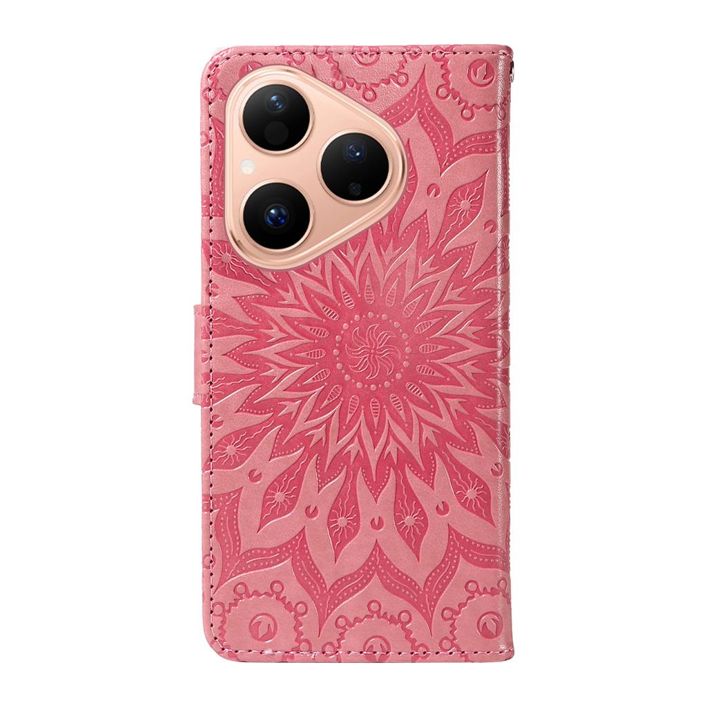 For Huawei Pura 80 Leather Wallet Case Sunflower Imprinted Phone Cover