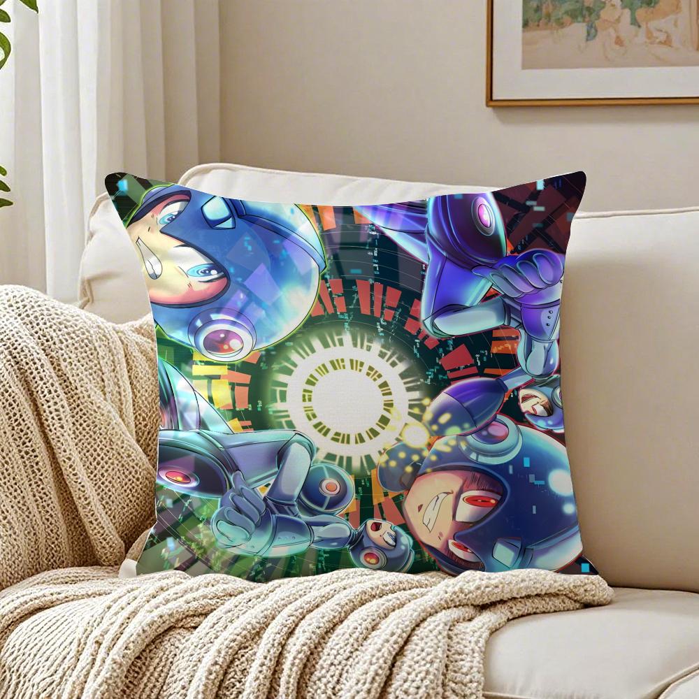 Classic Retro Japanese Game RRockman Mega Man Cushion Cover Pillowcase Antidustmite living Room Sofa Decor Cushion Room
