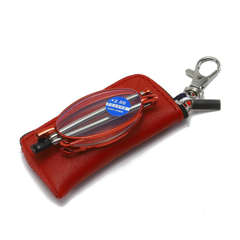 Foldable Reading Glasses Portable Zipper Bag Reading Glasses Telescopic Leg Men'S And Women'S Glasses