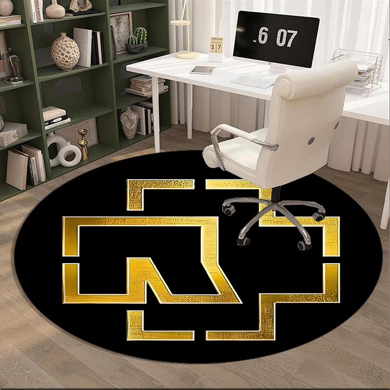 Ramms rock band Fire Logo Round Rug for Livingroom,Bedroom, Palyroom, Chair Rug, Area rug, Circle Carpet, Large Size Fan Christmas gift