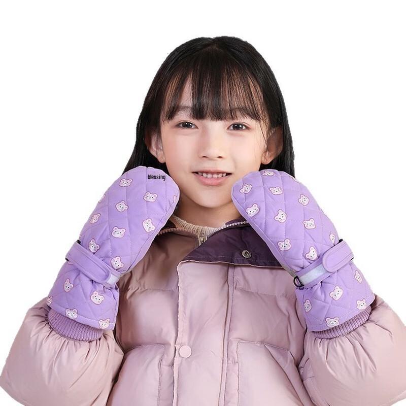 Детские плюшевые водонепроницаемые зимние лыжные перчатки