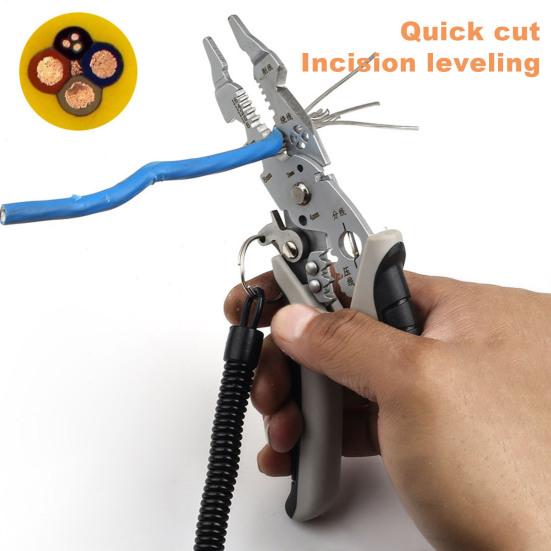 Многофункциональный инструмент для зачистки проводов, щипцы для резки кабеля, плоскогубцы с нескользящей ручкой, плоскогубцы для электрика, инструменты для зачистки кабеля