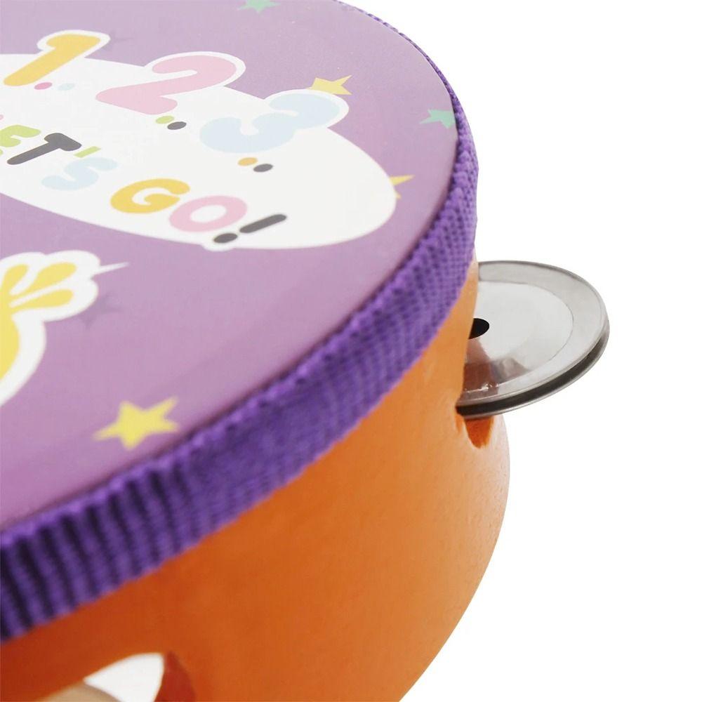 Music Toys Tambourine Cartoon Pattern Kids Bell Drum Children Hand Drum Baby Gifts