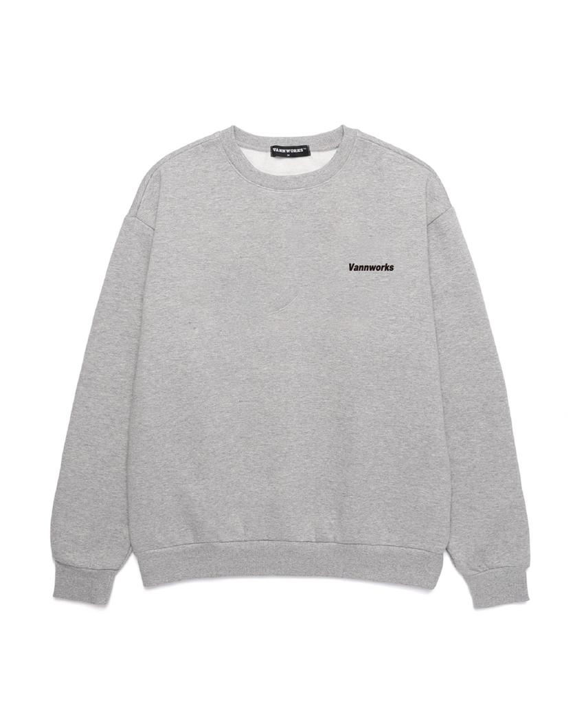 VANNWORKS Authentic Small Logo Oversized Sweatshirt (Vipts402) Melange Grey
