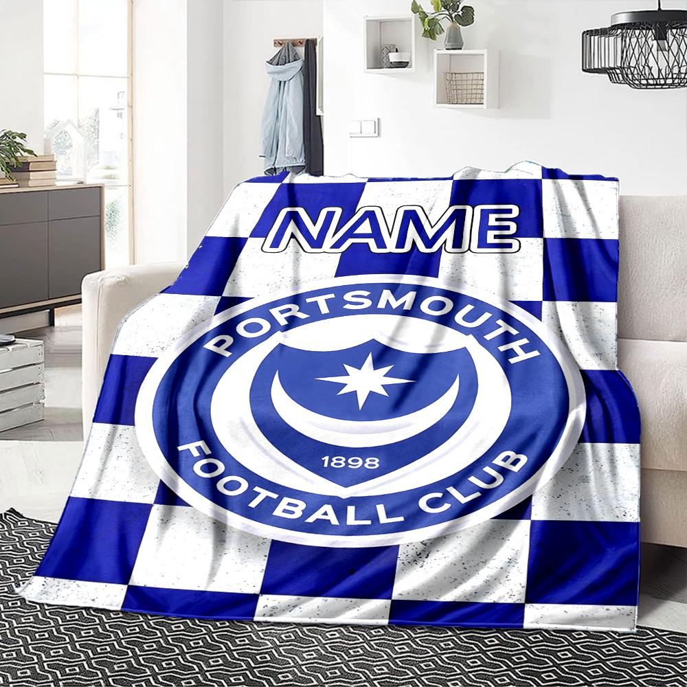 Custom Name AFC Bournemouth Crest blanket for Couch & Bed, Plush Cozy Fuzzy Blanket Super Soft & Warm Blankets for Fall and Winter. 0908252