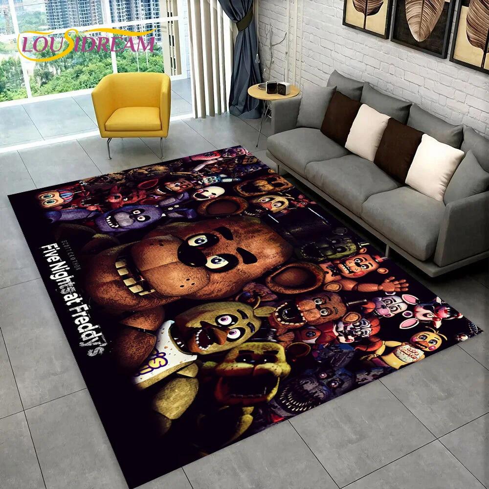 Ковер с изображением Фредди из хоррор-игры FNAF, коврик для дома, гостиной, спальни, дивана, прихожей, декора, коврик для детской игровой зоны, нескользящий коврик для пола
