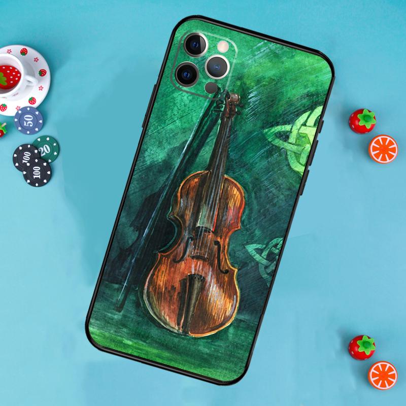 Music Violin Phone Case For iPhone 17 Air 14 16 15 11 12 13 Pro Max 12 13 mini 15 16 Plus 16e Cover Funda