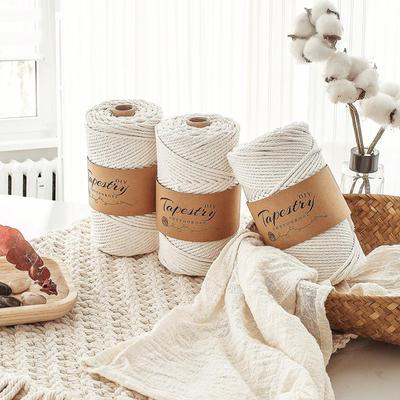 Натуральный хлопковый шнур макраме 5 мм, веревка для белья, вешалки для растений, пряжа, хлопковая веревка для проектов DIY, веревка макраме, ремесла, вязание