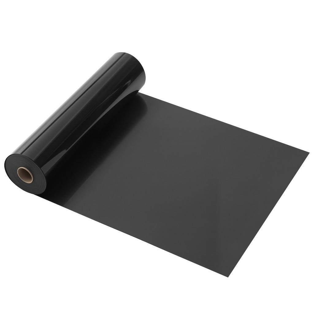 VEVOR Heat Transfer Vinyl, 304.8 x 15240mm, Glossy Black HTV Iron on Vinyl Roll, Easy to Cut and Weed, Strong Adhesion