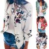 Women's Fashion Casual Long-sleeved Print Zipper Small Coat Jacket Top