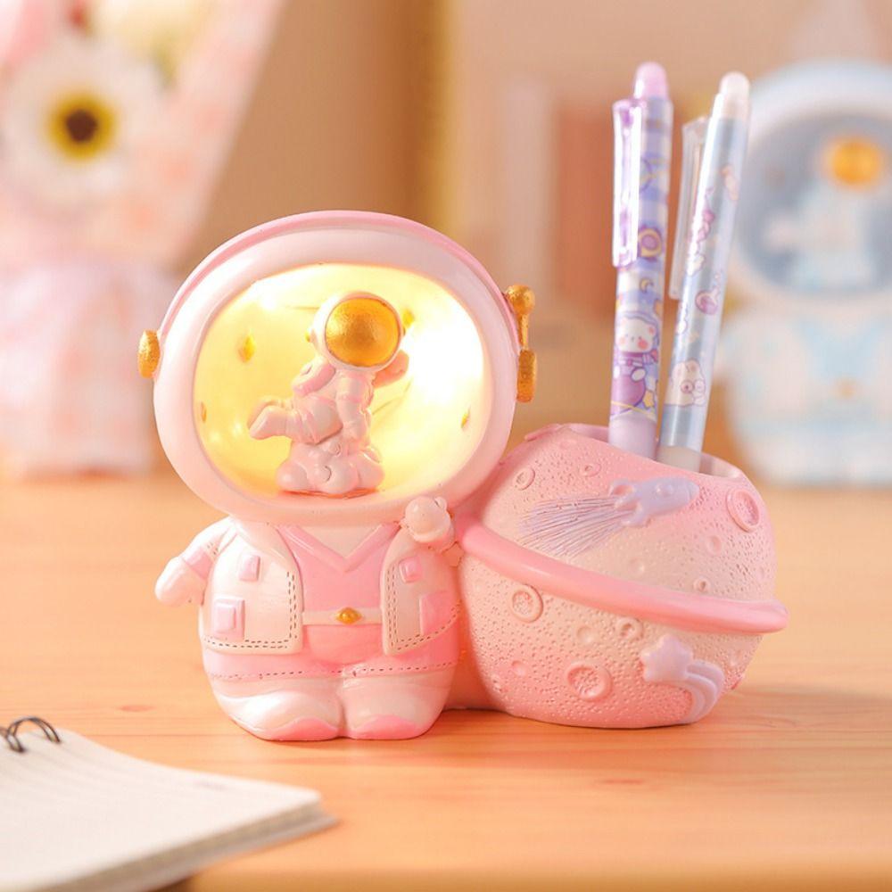 Cartoon Astronaut Pen Holder Little Bear/Pig Astronaut Ornament Makeup Brush Holder School