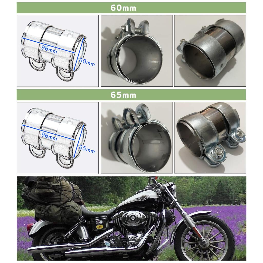 Moderno YM-290-MC YM-290-MC 2 шт. Мотоциклетные запчасти Нержавеющая сталь Универсальный глушитель Соединительная труба Хомут