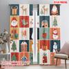 2pcs,2D Plane Printing Popular Curtains Christmas Versatile Polyester (without Rod) Festive Perfect for Living Room, Bedroom,