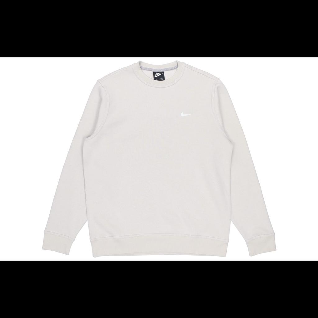 Nike Logo Print Crew Neck Pullover Fleece Lined Sweatshirt Men's Light Gray 916609-072