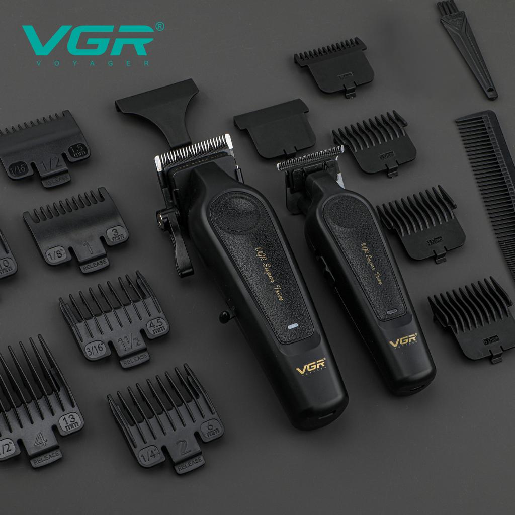 Оригинальная профессиональная машинка для стрижки волос VGR для дома, перезаряжаемый триммер для волос, металлический корпус, машинка для стрижки волос, клипсы с DLC-лезвием для мужчин, V-197 V-995, набор