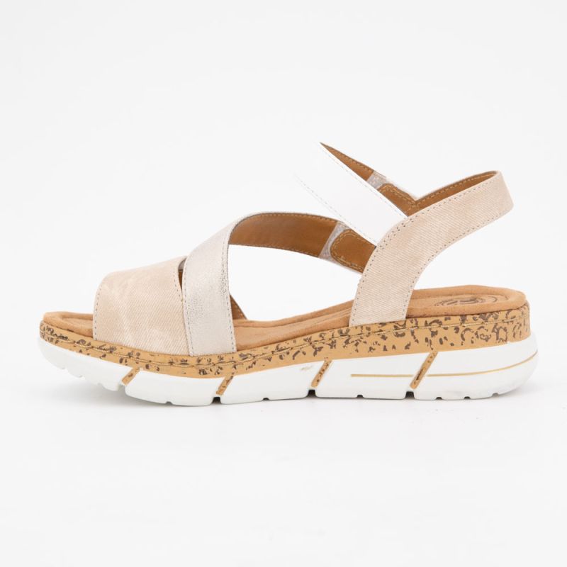 Двухцветные сандалии на липучке, стилизованная подошва, женские ROMIKA