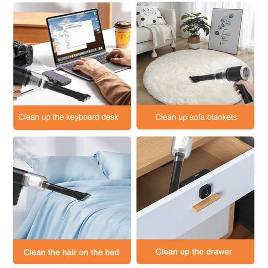 Ручной автомобильный пылесос, комплект мощного всасывания, низкий уровень шума, легкий перезаряжаемый портативный беспроводной беспроводной