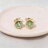 New exquisite green earrings for women, water drop earrings, elegant accessories for daily wear, versatile and refined