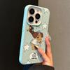 Подходит для чехла для мобильного телефона iPhone16promax Apple 14/15pro Мультяшный Ins Нишевый Парный Дудл Щенок
