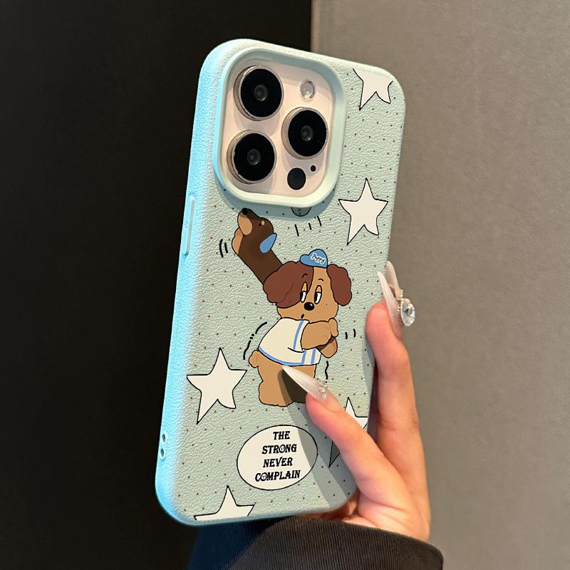 Подходит для чехла для мобильного телефона iPhone16promax Apple 14/15pro Мультяшный Ins Нишевый Парный Дудл Щенок