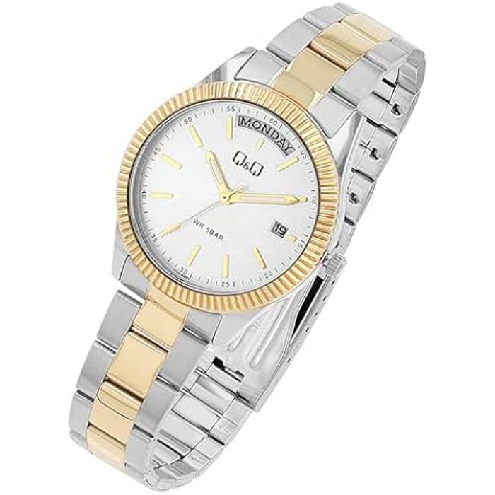 Montre - Q&amp;Q - Femme - Acier inoxydable - Étanchéité 5 ATM - Aiguilles luminescentes