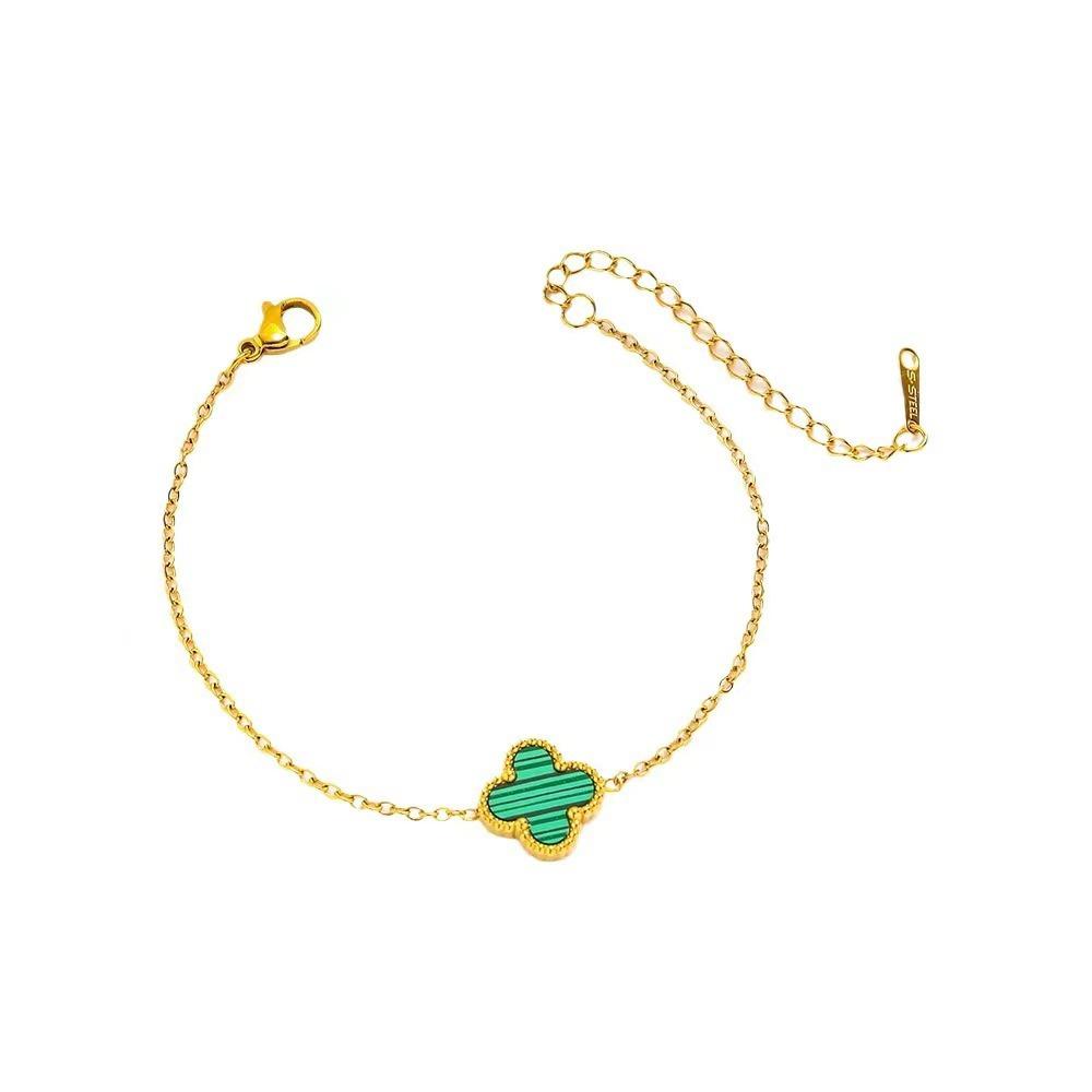 Браслет с одним цветком и двумя лепестками клевера, легкий, роскошный, простой, высокое чувство женской бижутерии