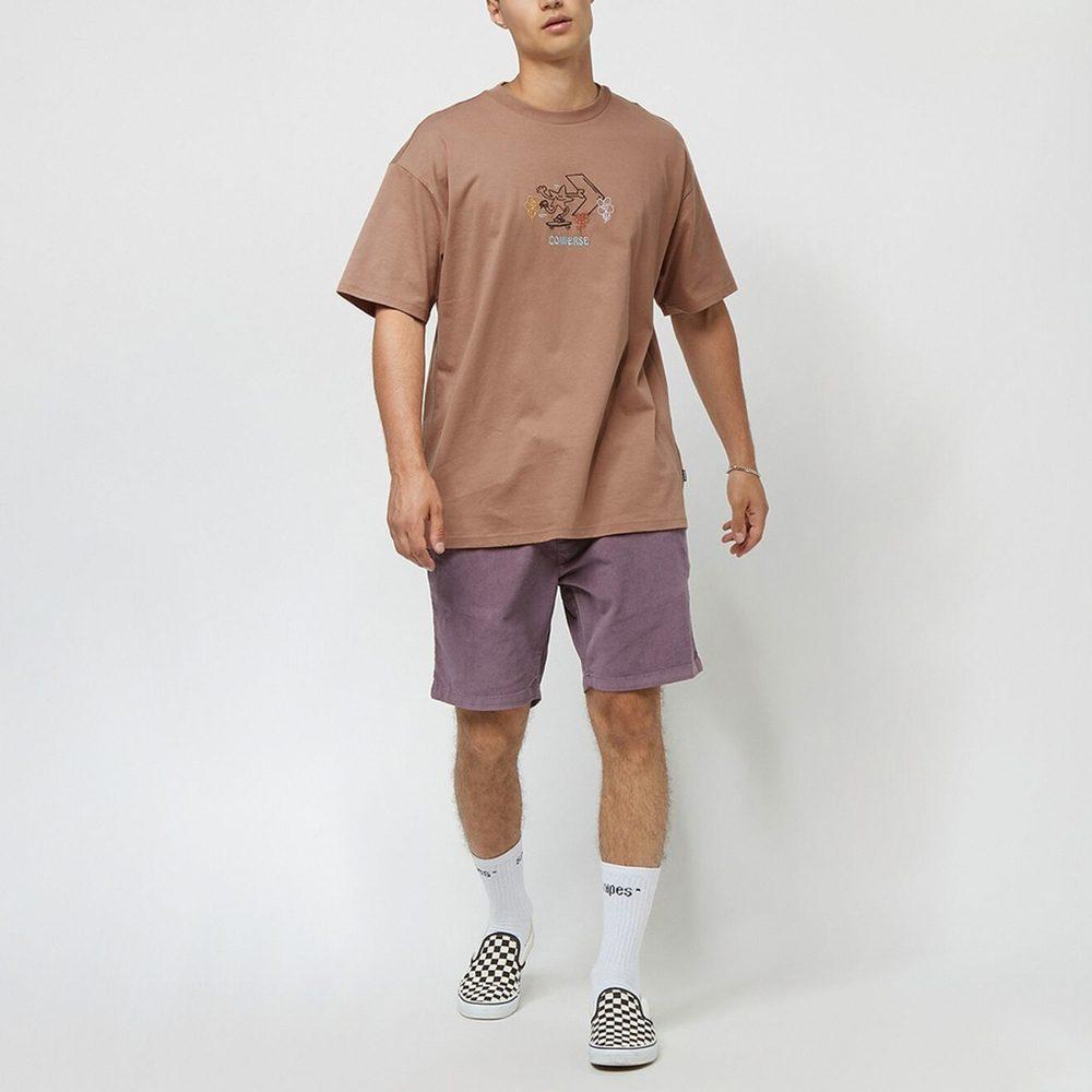 Converse Футболка мужская с принтом "Pushing Along" Цвет: Cameo Brown 10023267-A04
