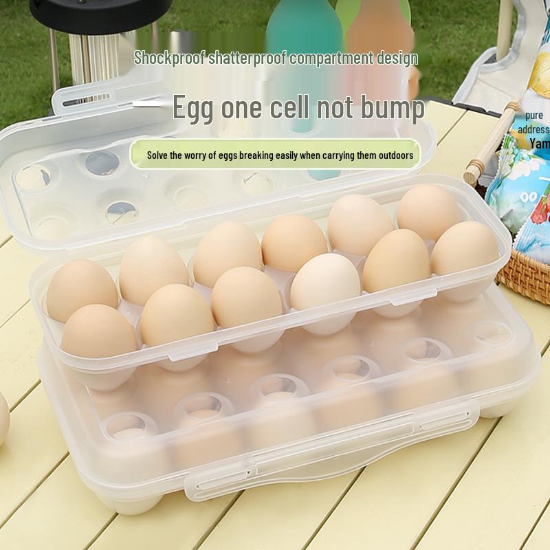 Противоударный уличный контейнер для хранения яиц - Небьющийся прозрачный пластиковый лоток для кемпинга и использования в холодильнике