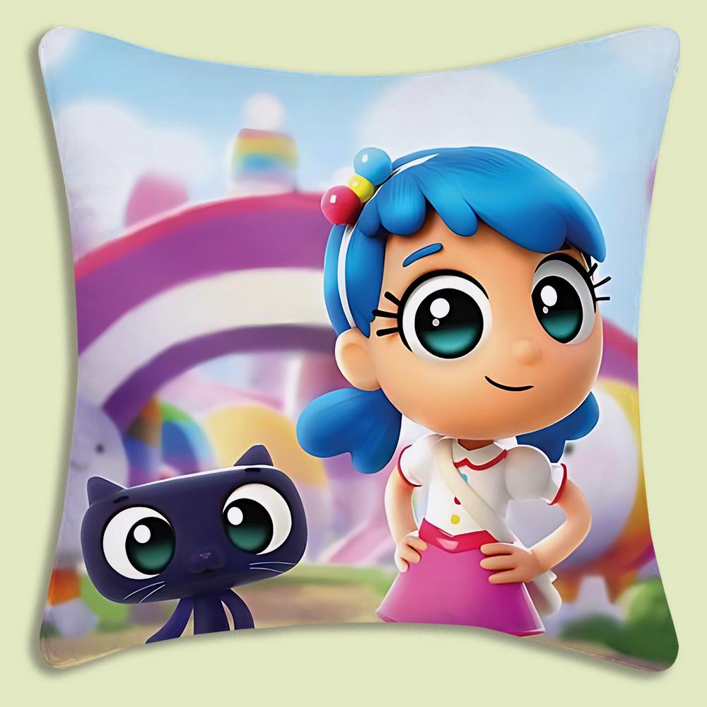 True and The Rainbow Kingdom Pillow Covers Cartoon Sofa Decorative Home Doublesided Printing Short Plush Cute Cushion Cover