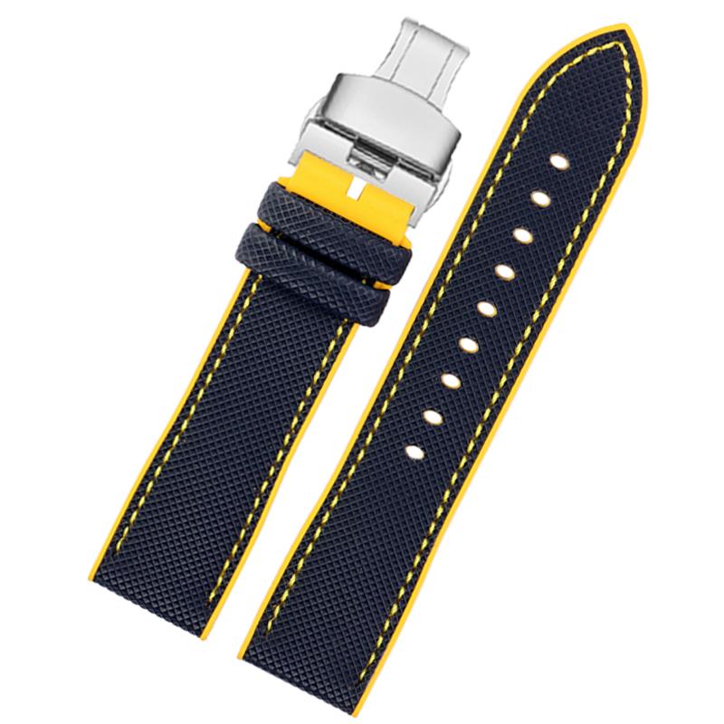 Для часов Citizen Blue Angel ремешок второго поколения AT8020 JY8078 углеродное волокно нейлон Фторэластомер ремешок для часов Силиконовый браслет