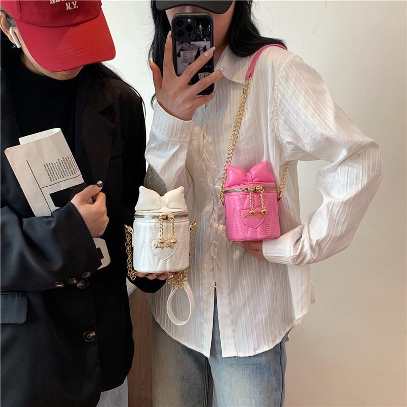 Новая простая и нишевая дизайнерская сумка-цепочка в корейском стиле, модная маленькая женская сумка-ведро, индивидуальная и красивая