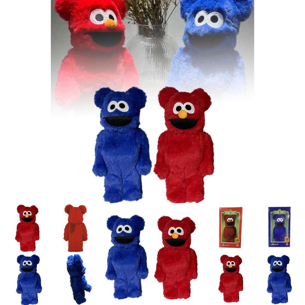 Очаровательный набор коллекционных фигурок Bearbrick Sesame Street Элмо и Коржик 400%