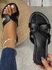 2023 Cross Border Тапочки больших размеров для женщин, европейские и американские летние новые повседневные сандалии с круглым носком и плоской подошвой, оптовая продажа