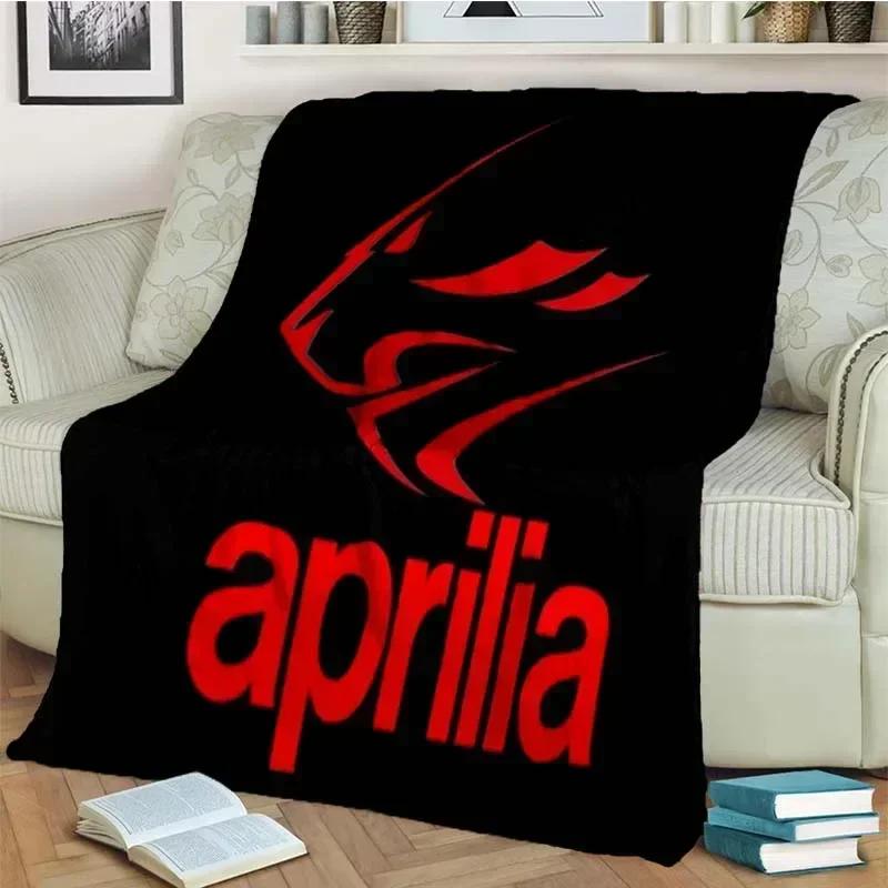 Фланелевое одеяло с принтом логотипа мотоцикла Aprilia. Модное, теплое, легкое. Для гостиной, спальни, дивана-кровати, для пикника.