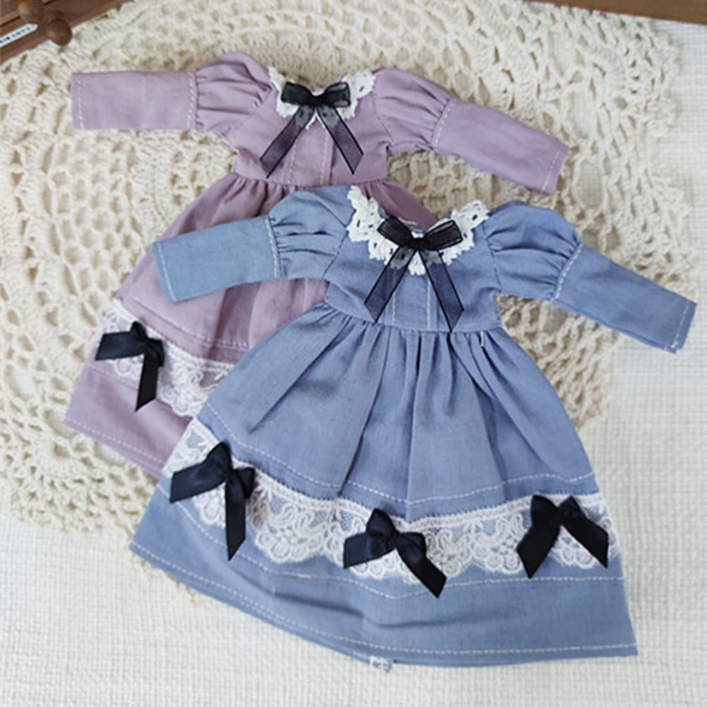 Rakulifey Костюм Блайз волосы Кукла Блайз Obitsu 24 набор набор, одежда, платье, аксессуар, одежда, универсальный, 2 предмета (серо-синий)