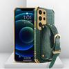 Чехол для телефона с узором под крокодила для Samsung Galaxy S25edge S24 FE S23 S22 S21 Ultra Plus FE Note 20 9 8 Задняя крышка с ремешком на запястье