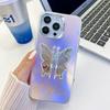 For iPhone 15 Pro Max Phone Case IMD Electroplating PC+TPU Cover with Butterfly Kickstand
