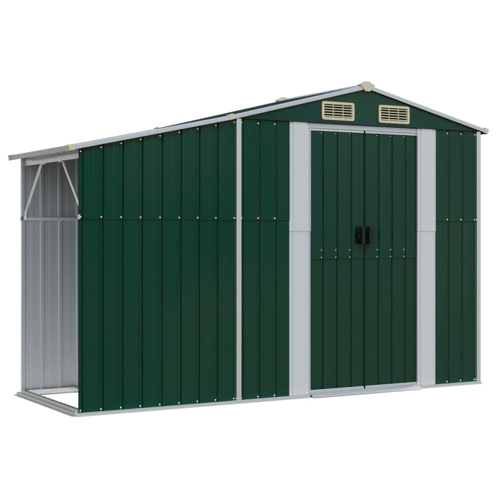 Garden Shed Green 277x279x179 cm Galvanized Steel