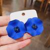 Серьги с синим цветком: Уникальный, высококачественный, трехмерный дизайн, модный и универсальный.