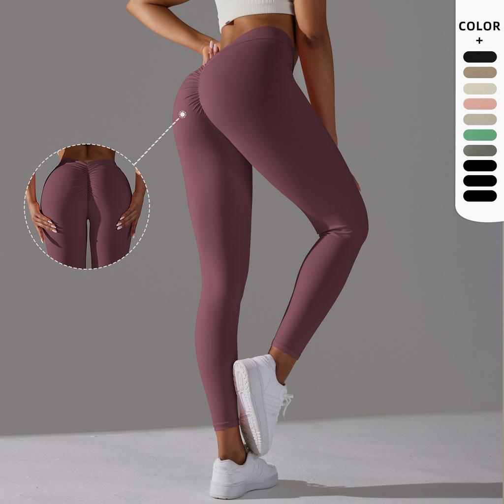 Nude Skin-friendly Hip Lifting Yoga Pants Without Awkward Line Bottoms High-waisted Stretch Fitness and Exercise Nine-minute Pants Women