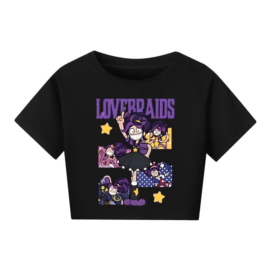 5601 Kids Girls Print Short Style Cute T-Shirt