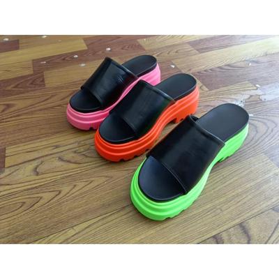 Мода RUANDAI женские туфли на высоком каблуке тапочки на платформе толстые летние пляжные шлепанцы с открытым носком модные прогулочные сандалии туфли-лодочки женские шлепанцы